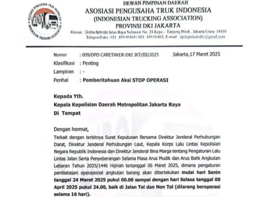 Protes Kebijakan Larangan Truk di Lebaran 2025, Aptrindo Jakarta akan Mogok Operasi